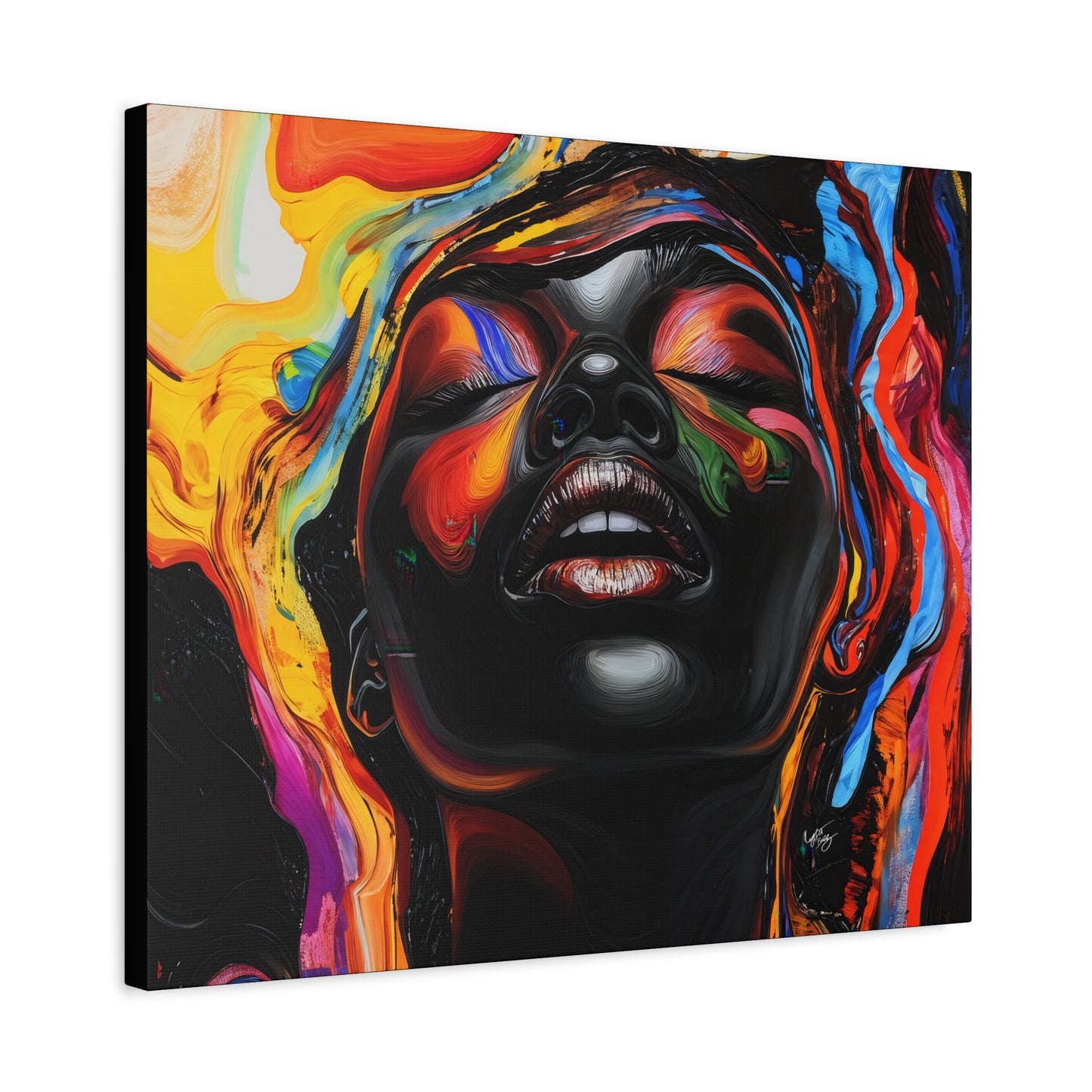 Yes Afrocentric Black Woman Art Canvas Wall Print