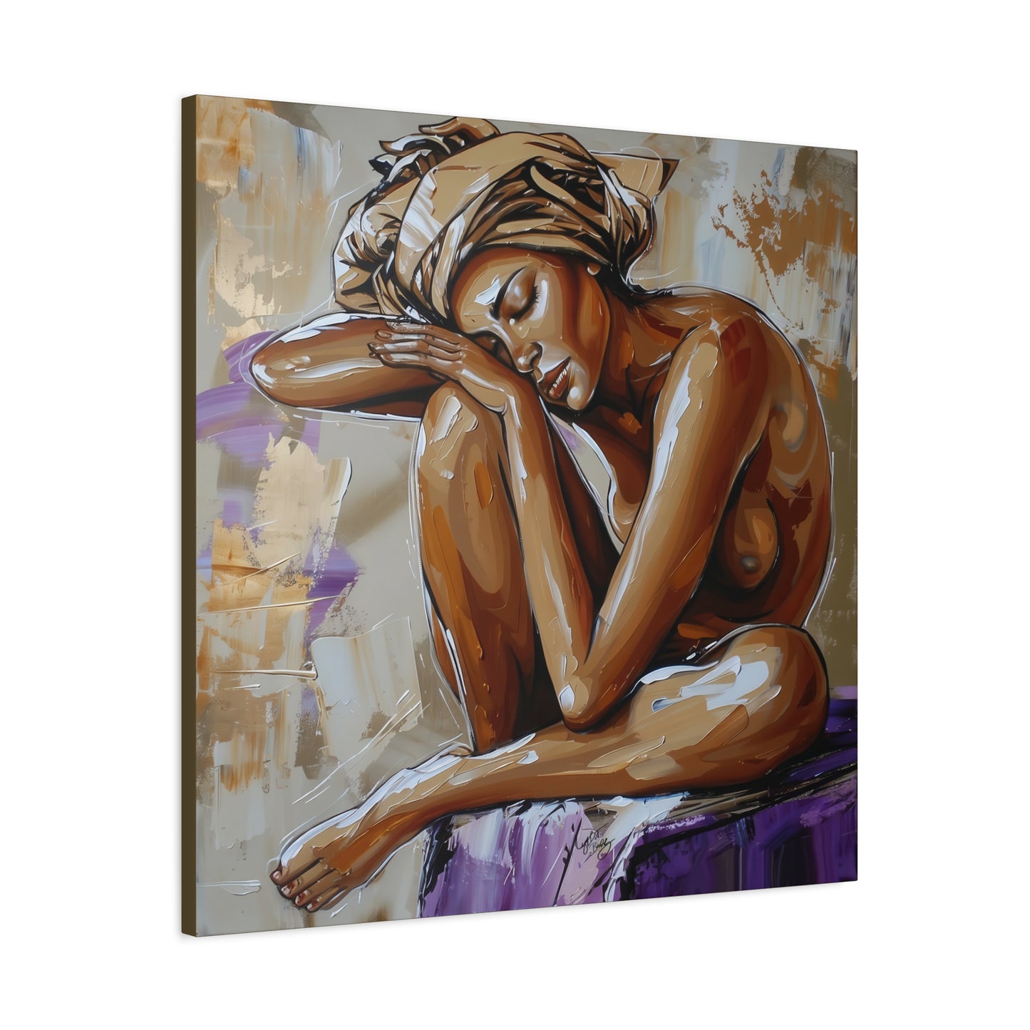 Home Alone Black Woman Art Canvas Wall Print