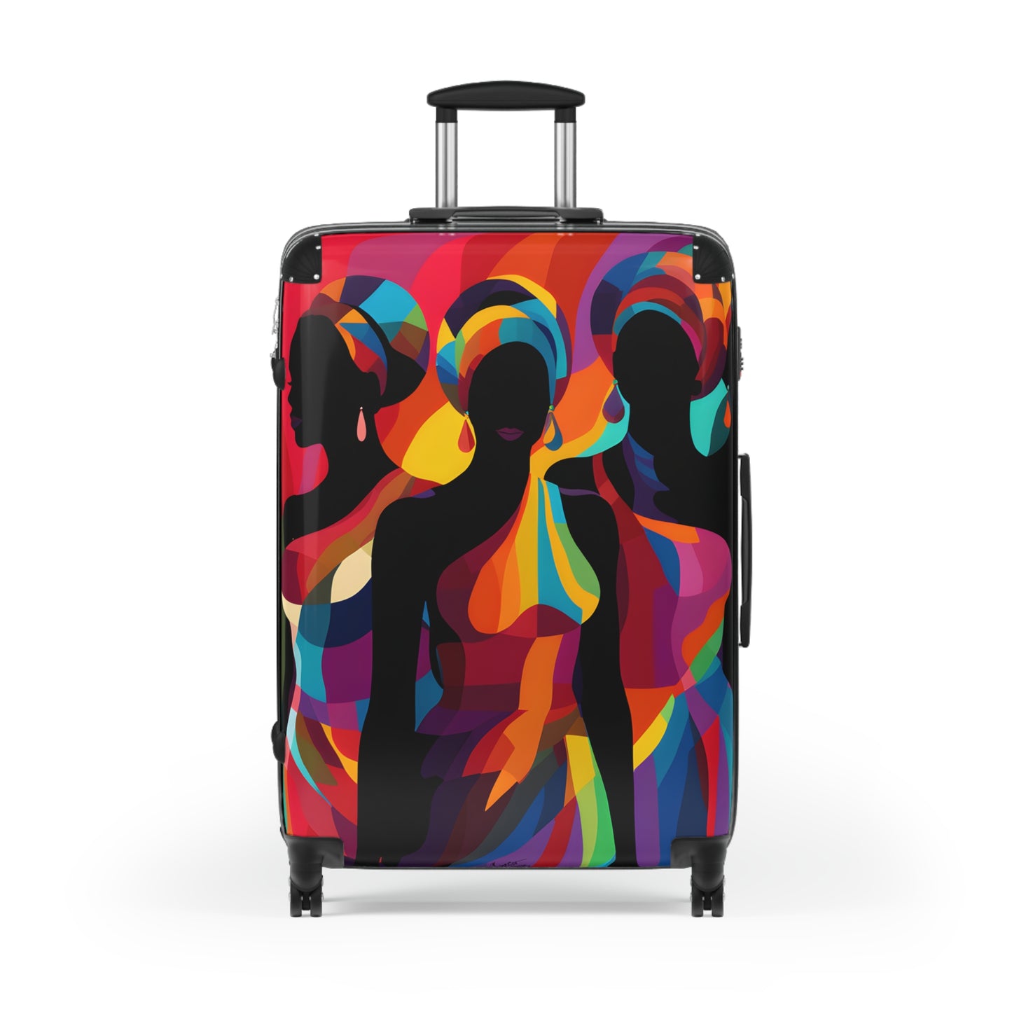 Girlfriends In Abstract Black Woman Art Hardshell Hardside Lockable Spinner Suitcase