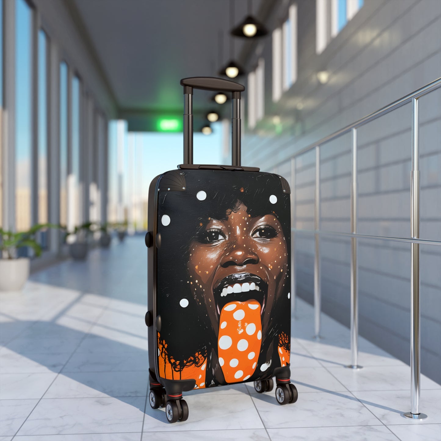Gossip Girl Black Woman Art Hardshell Hardside Lockable Spinner Suitcase