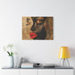 Enswirled Afrocentric Black Woman Abstract Art Canvas Wall Print