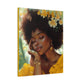 At Peace In The Garden Afrocentric Black Woman Art Canvas Wall Print
