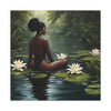 Meet Me By The Water Afrocentric Black Woman Fantasy Art Canvas Wall Print