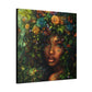 Mother Nature In Full Bloom Afrocentric Black Woman Fantasy Art Canvas Wall Print - Xtreme Shopper