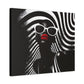 Beauty In Black And White Afrocentric Black Woman Art Canvas Wall Print