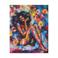 Flowers Blooming Everywhere Afrocentric Black Abstract Art Canvas Wall Print