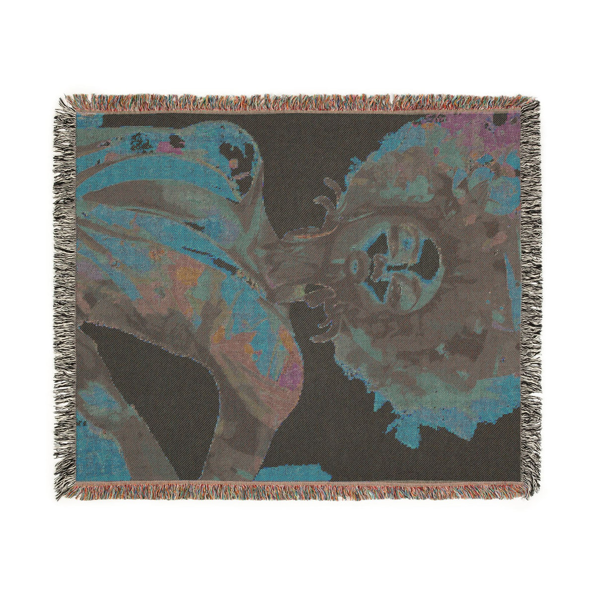 Everything About Me Black Woman Art Woven Throw Blanket