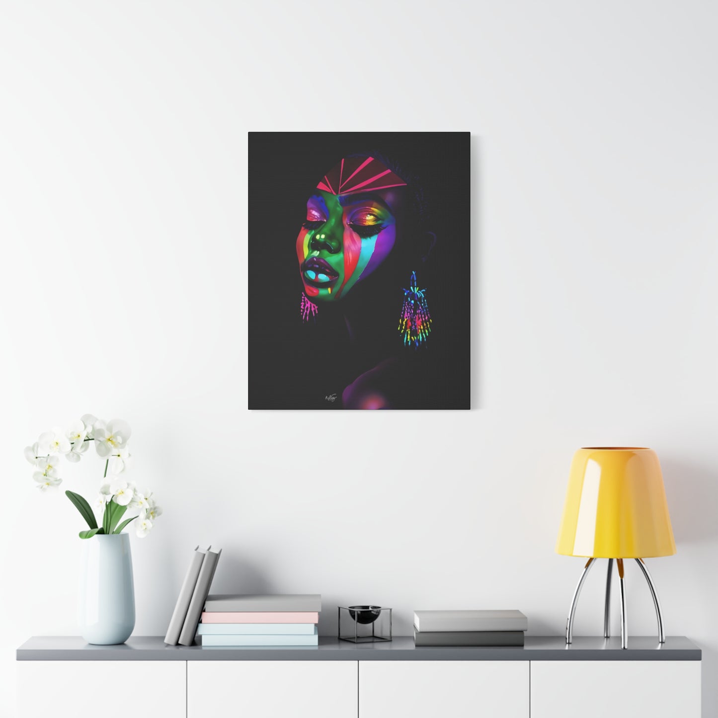 Original Makeup Black Woman Art Canvas Wall Print