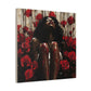 Like A Rose Black Woman Art Canvas Wall Print