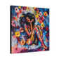 Flowers Blooming Everywhere Afrocentric Black Abstract Art Canvas Wall Print