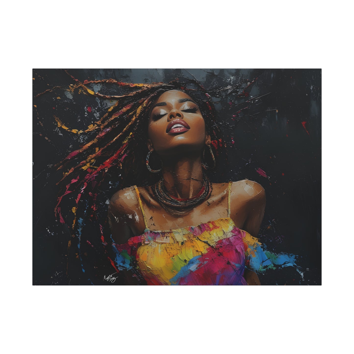 Euphoria Afrocentric Black Woman Abstract Art Canvas Wall Print - Xtreme Shopper