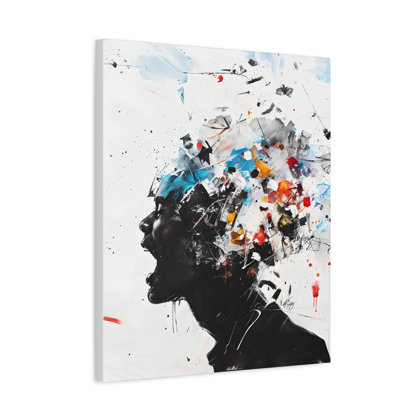 Frustration Afrocentric Black Art Canvas Wall Print