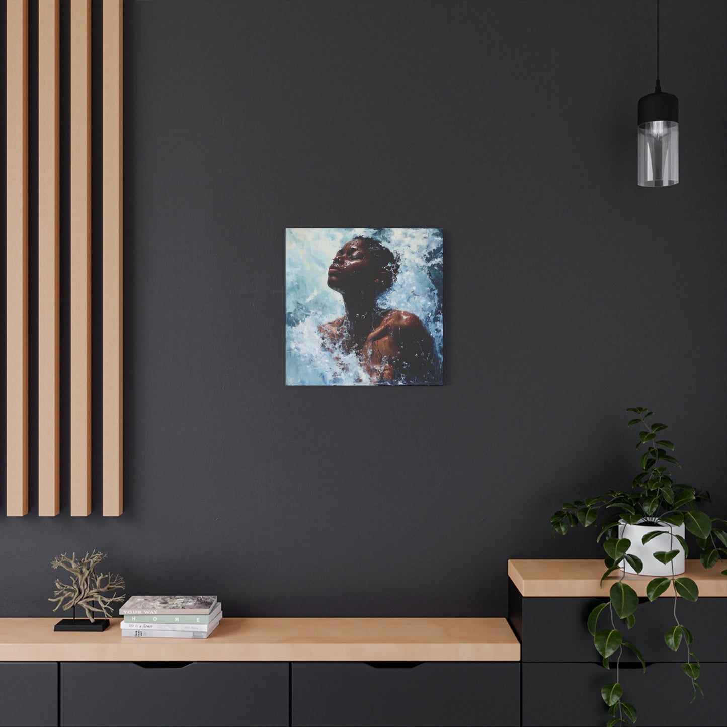 Refreshed Afrocentric Black Woman Art Canvas Wall Print
