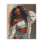 Never Let Them See You Sweat Afrocentric Black Woman Art Canvas Wall Print