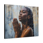 Naturally Peaceful Afrocentric Black Woman Art Canvas Wall Print