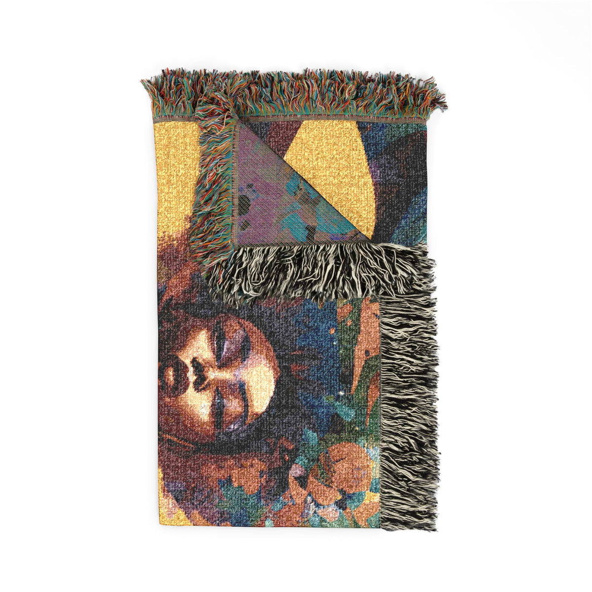 Everything About Me Black Woman Art Woven Throw Blanket