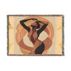 In Sync With The Rhythm Abstract Black Woman Afrocentric Art Woven Throw Blanket - Xtreme Shopper