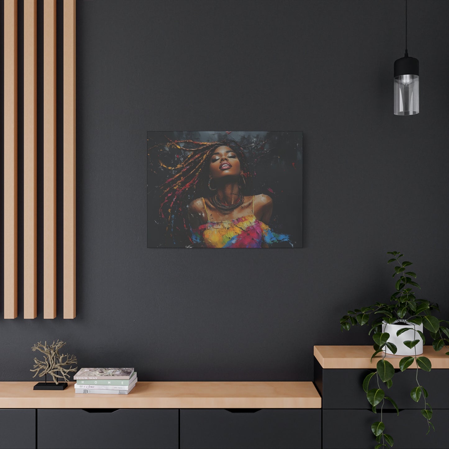 Euphoria Afrocentric Black Woman Abstract Art Canvas Wall Print
