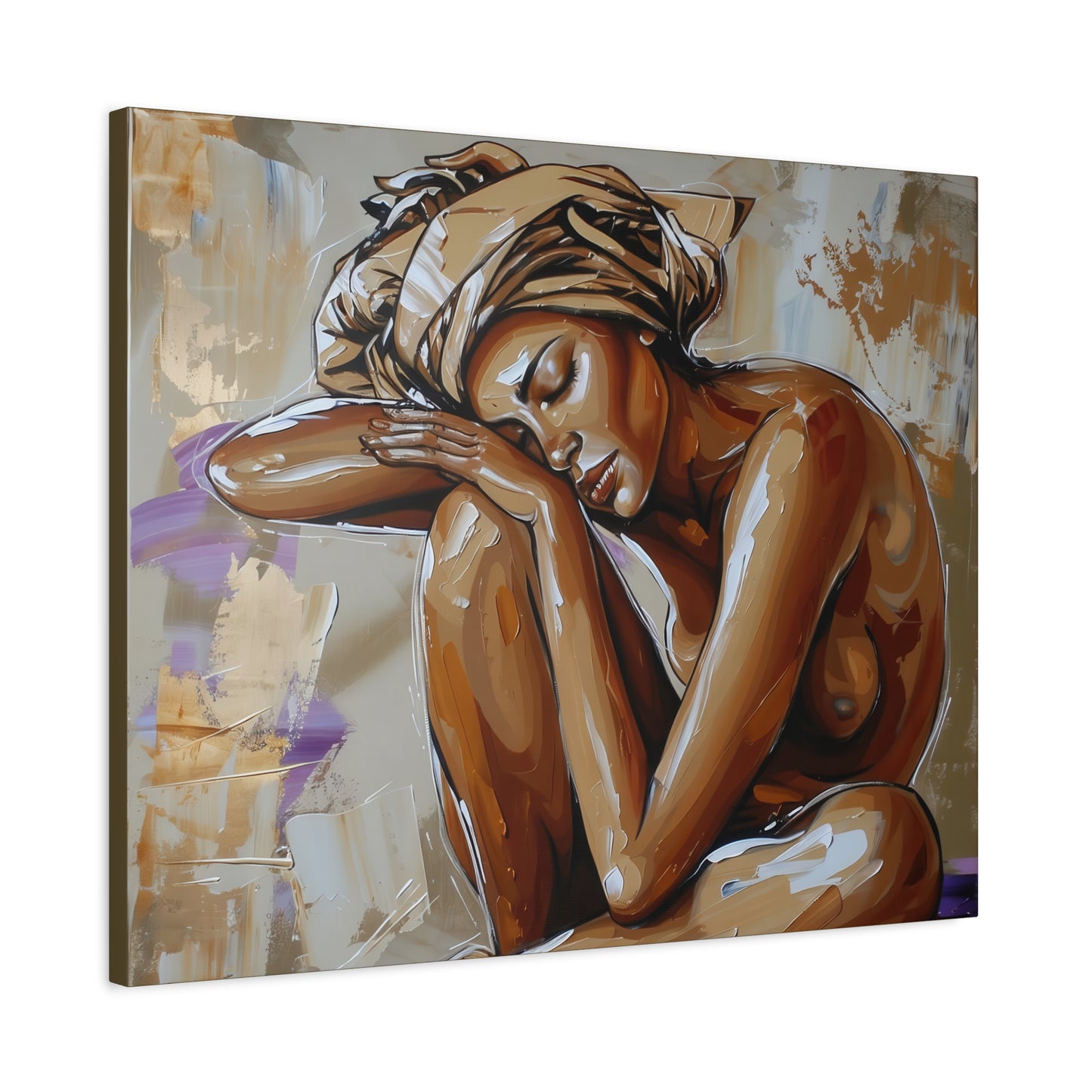 Home Alone Black Woman Art Canvas Wall Print