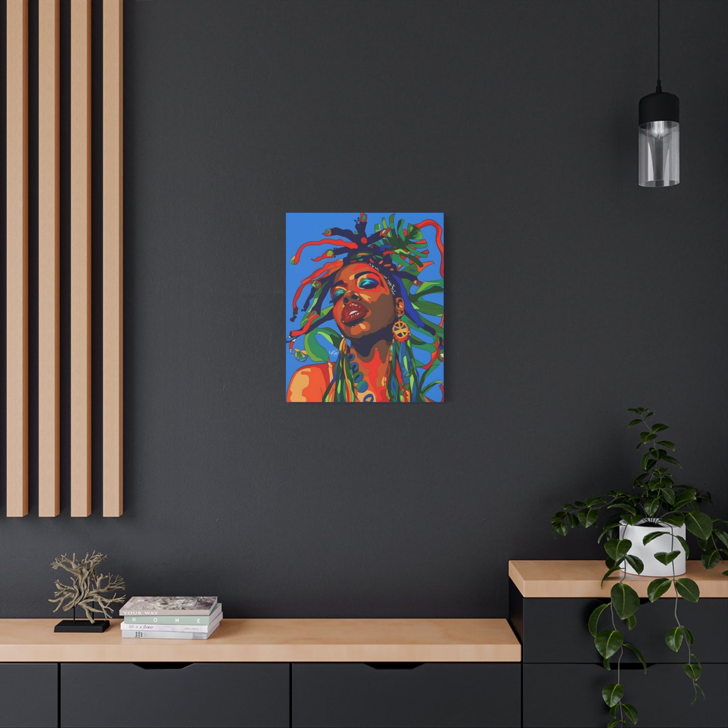 I'm Feeling It Afrocentric Black Woman Abstract Art Canvas Wall Print