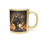 Ancient Princess Afrocentric Black Woman Abstract Art Gold Metallic Coffee Mug