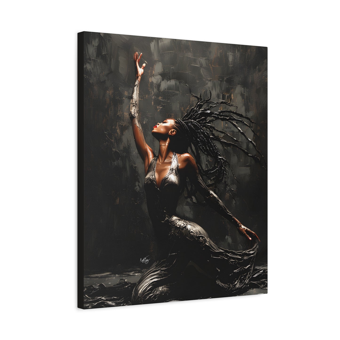 Dance In The Dark Afrocentric Black Woman Art Canvas Wall Print