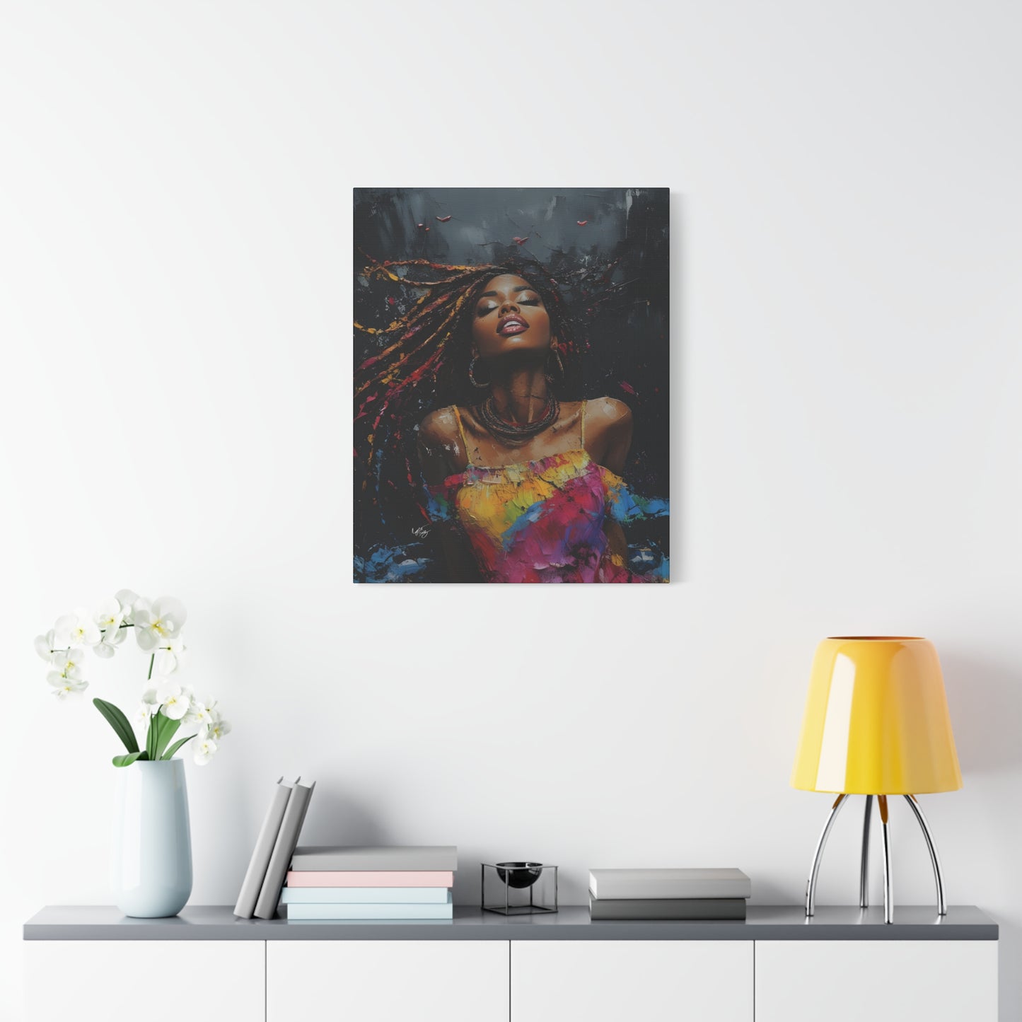 Euphoria Afrocentric Black Woman Abstract Art Canvas Wall Print