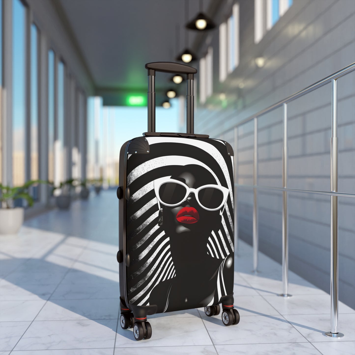 In Black And White Black Woman Art Hardshell Hardside Lockable Spinner Suitcase