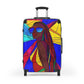 Afro Fractal Vacay Black Art Hardshell Hardside Lockable Spinner Suitcase Luggage