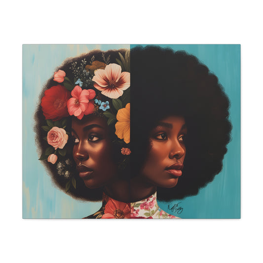 Duality Afrocentric Black Woman Art Canvas Wall Print
