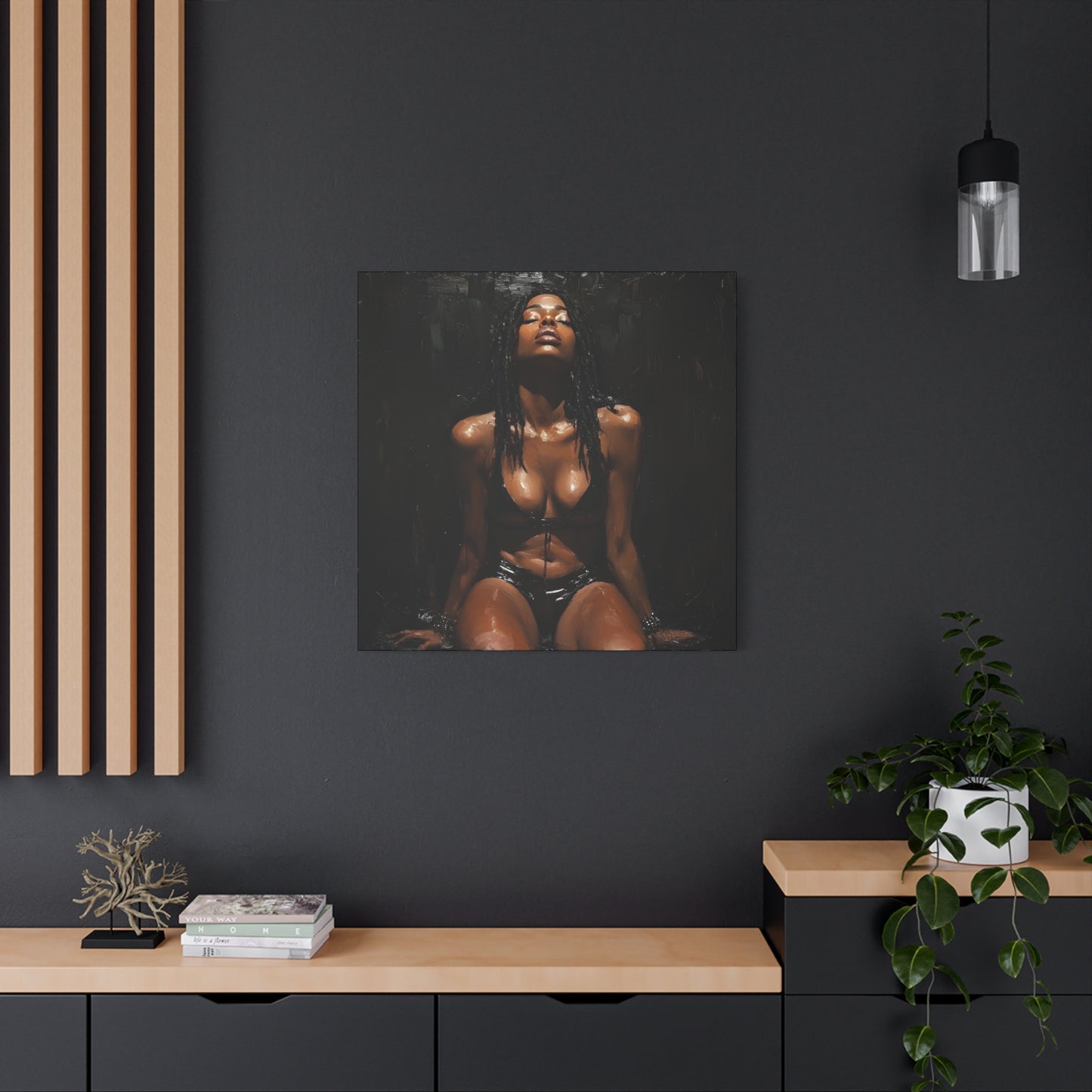 At The End Of The Day Afrocentric Black Woman Art Canvas Wall Print
