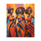 The Sisters Afrocentric Abstract Fantasy Black Woman Art Canvas Wall Print