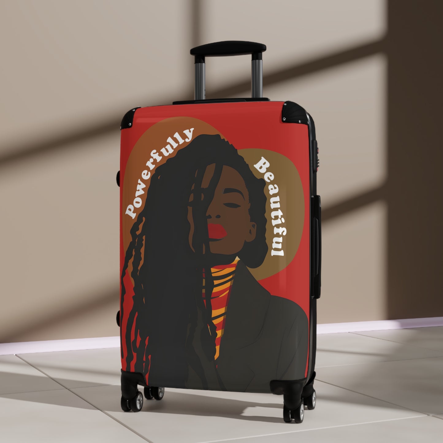 Powerfully Beautiful Black Woman Art Hardshell Hardside Lockable Spinner Suitcase