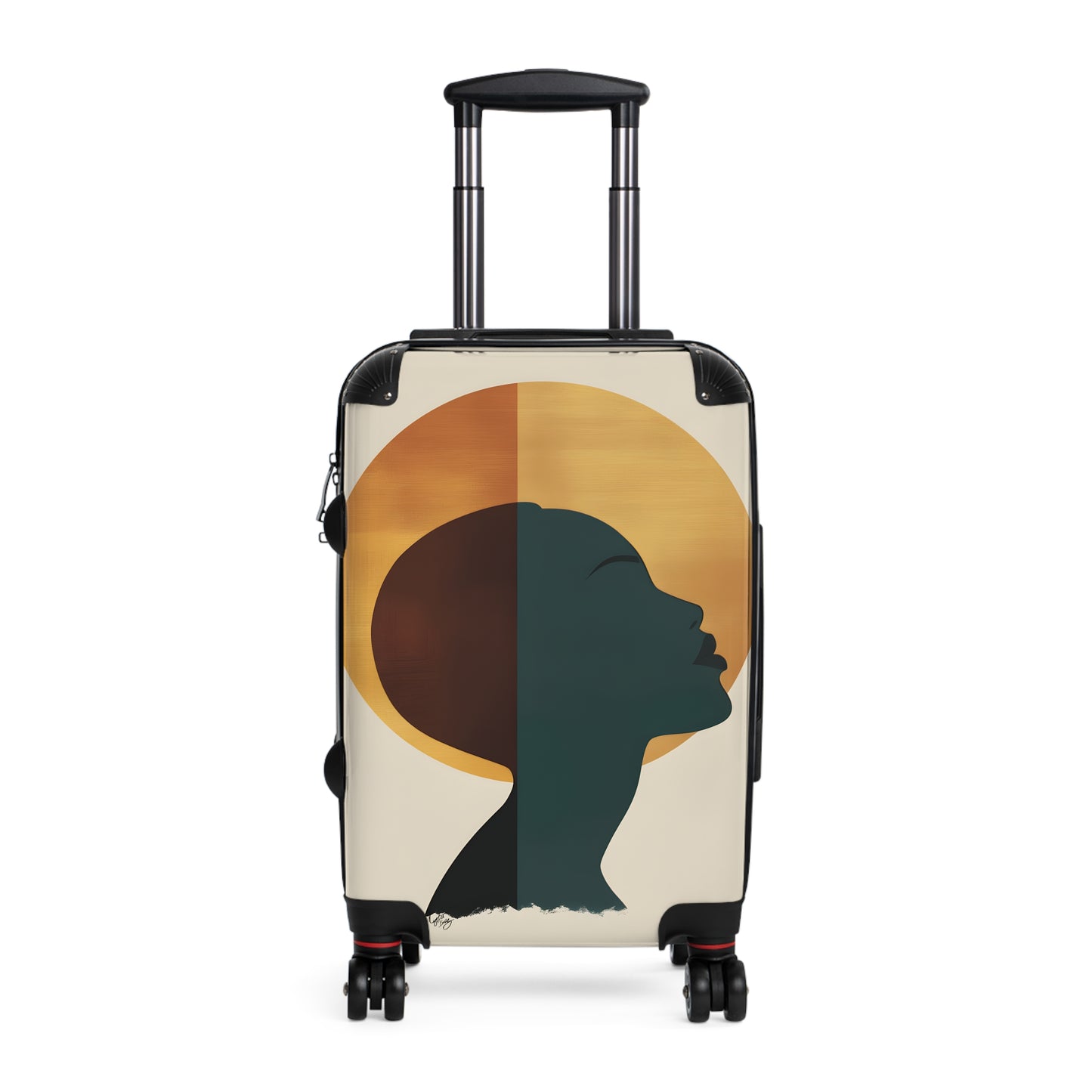 Travel Brings Balance Black Art Hardshell Hardside Lockable Spinner Suitcase Luggage