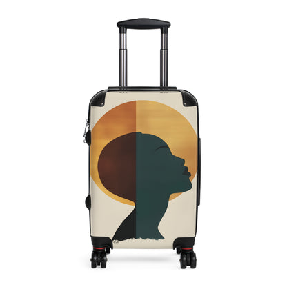 Travel Brings Balance Black Art Hardshell Hardside Lockable Spinner Suitcase Luggage