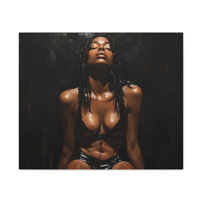 At The End Of The Day Afrocentric Black Woman Art Canvas Wall Print