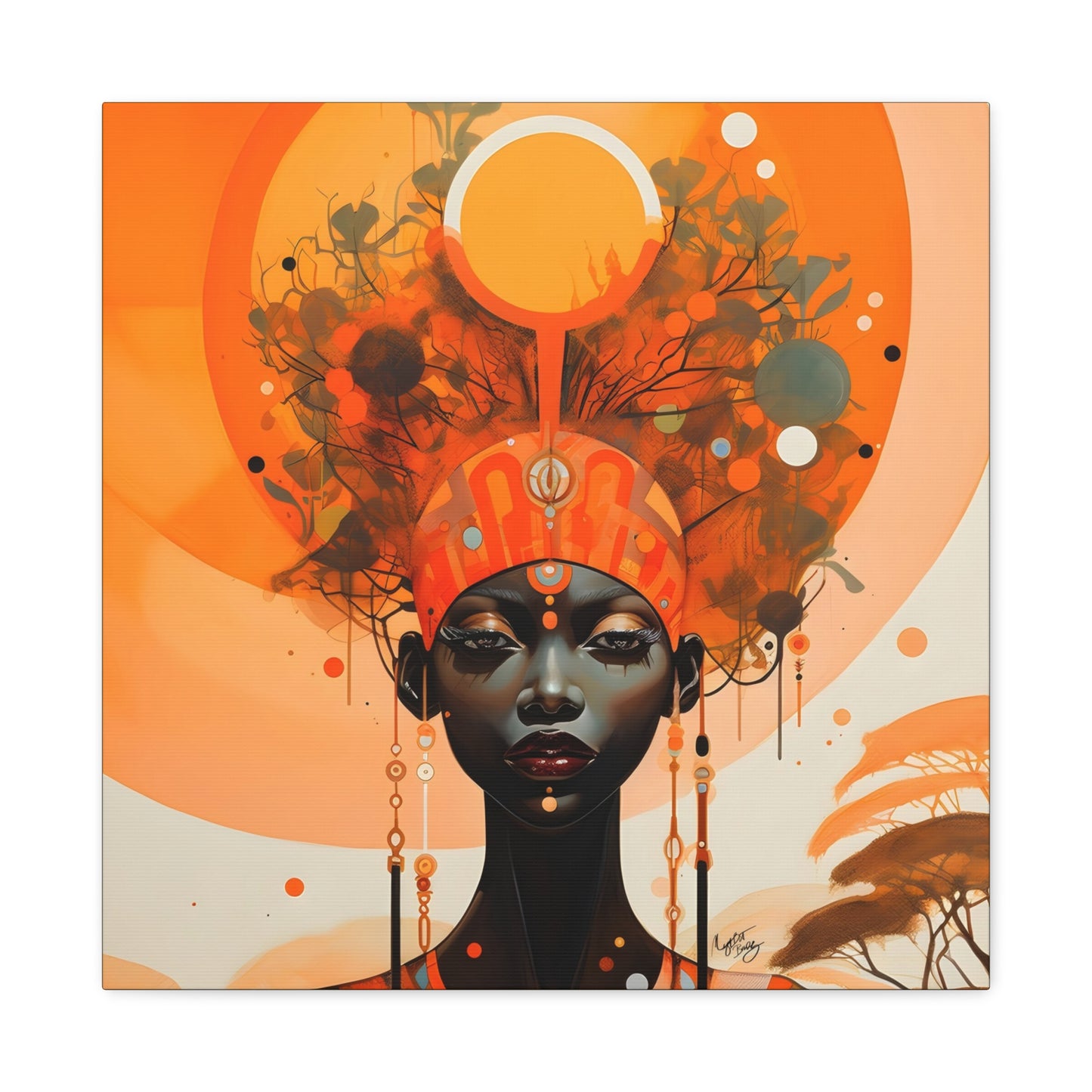 Beautiful Autumn Afternoon Black Woman Art Canvas Wall Print - Xtreme Shopper