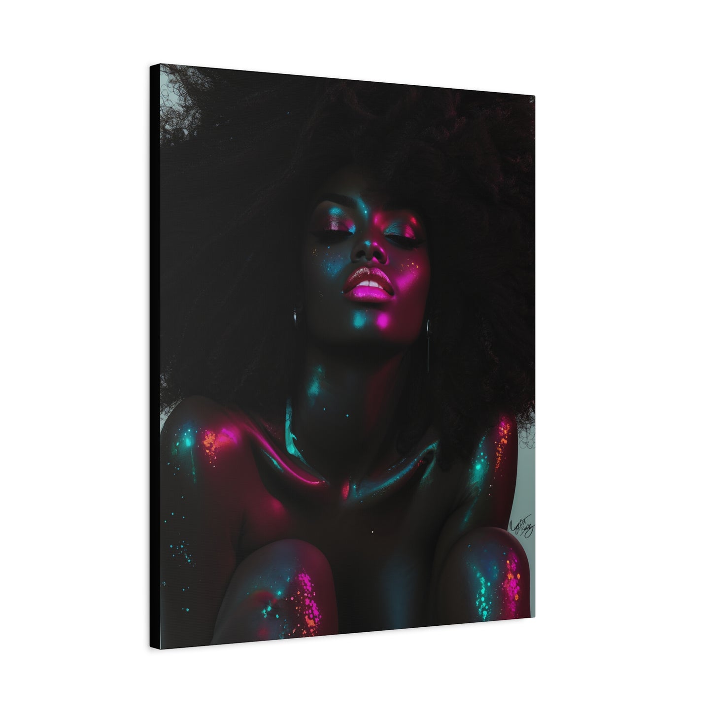 Sometimes It's A Little Hot Afrocentric Black Woman Art Canvas Wall Print