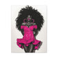 Pink Is My Color Black Woman Art Canvas Wall Print