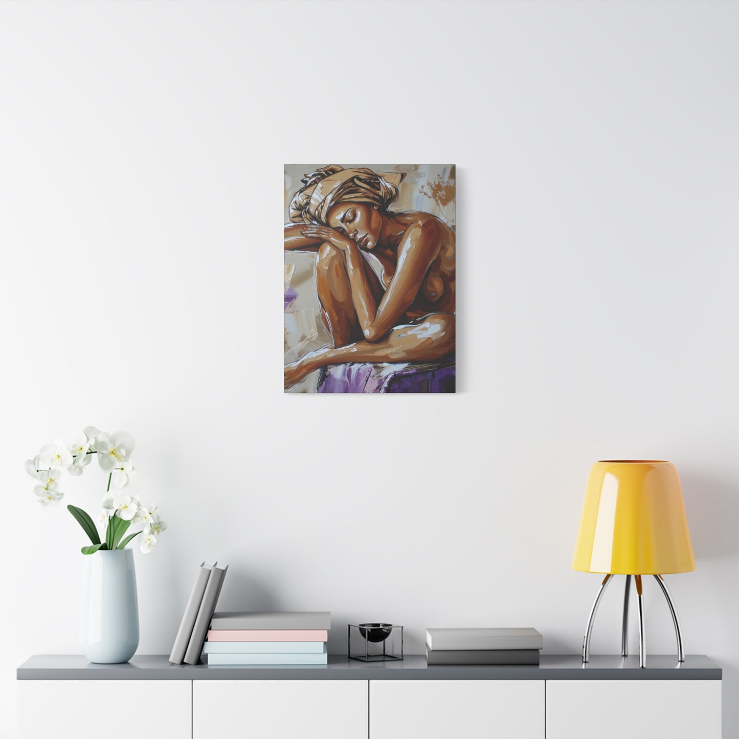 Home Alone Black Woman Art Canvas Wall Print