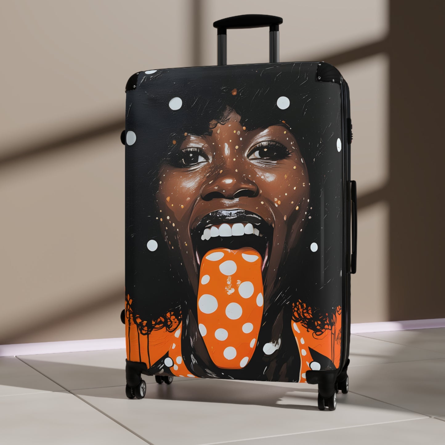 Gossip Girl Black Woman Art Hardshell Hardside Lockable Spinner Suitcase