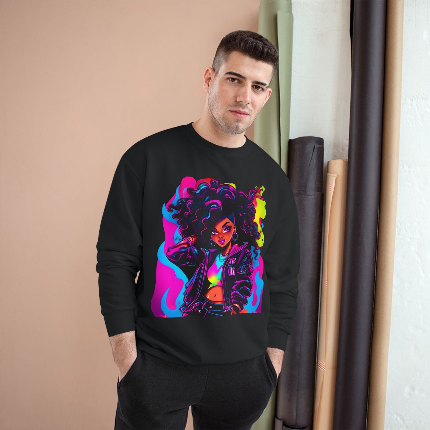 I'm A Fly Girl Black Woman Graphic Art Champion Sweatshirt