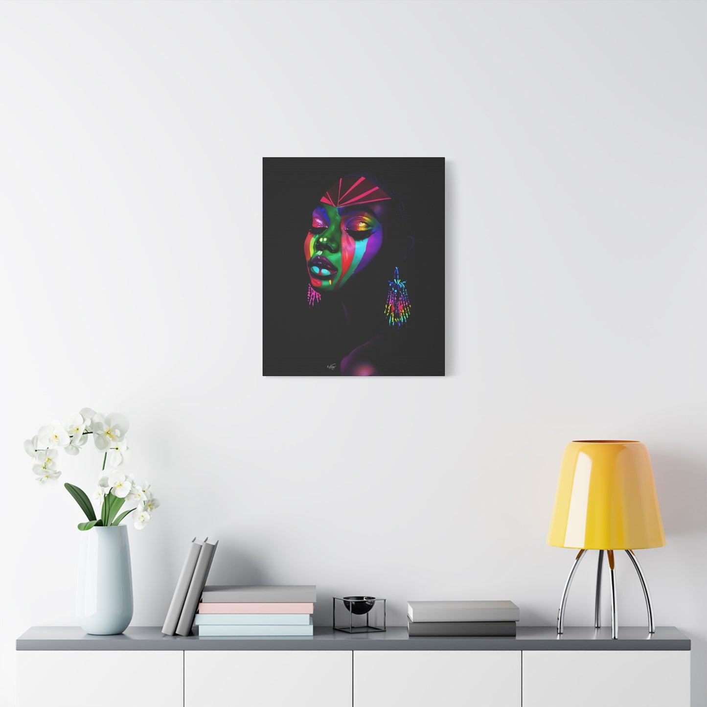 Original Makeup Black Woman Art Canvas Wall Print