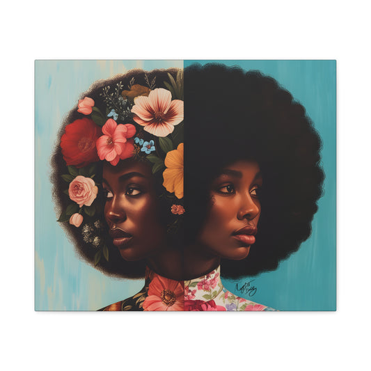 Duality Afrocentric Black Woman Art Canvas Wall Print