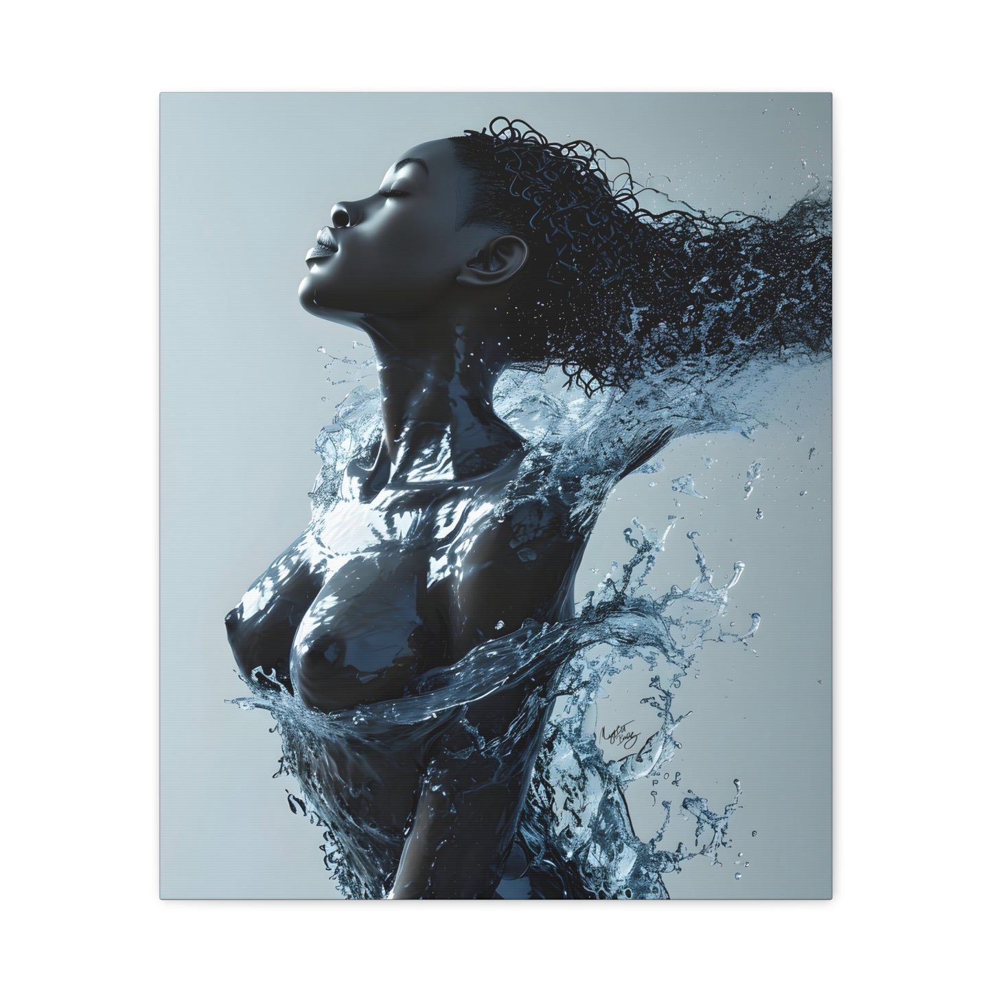 Moisturized and Unbothered Afrocentric Black Woman Art Canvas Wall Print