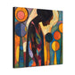 At Peace In Abstract Afrocentric Black Woman Abstract Art Canvas Wall Print - Xtreme Shopper