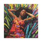 Be At Peace Black Woman Abstract Art Canvas Wall Print