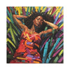 Be At Peace Black Woman Abstract Art Canvas Wall Print
