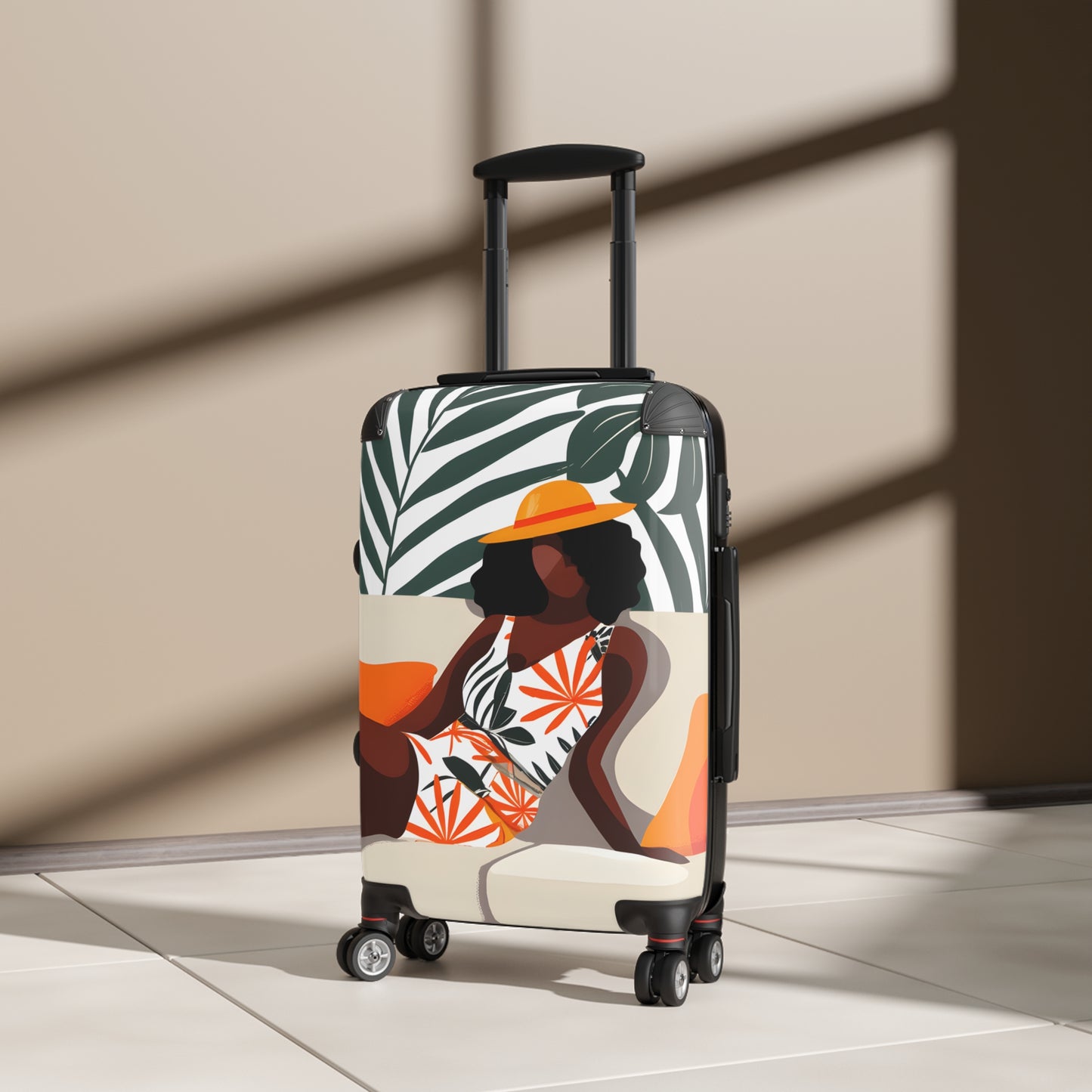 Relaxing In Abstract Black Art Hardshell Hardside Lockable Spinner Suitcase Luggage