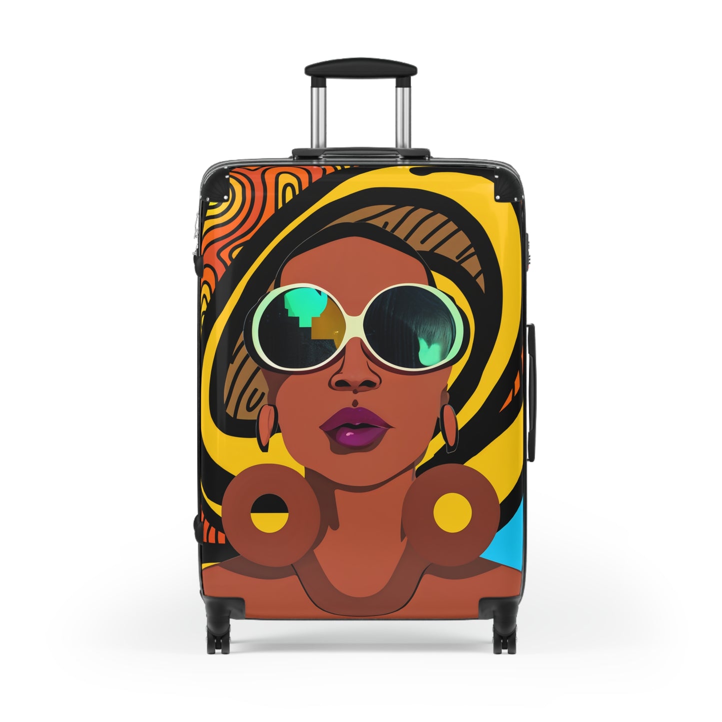 Vacation Vibes Black Woman Art Hardshell Hardside Lockable Spinner Suitcase